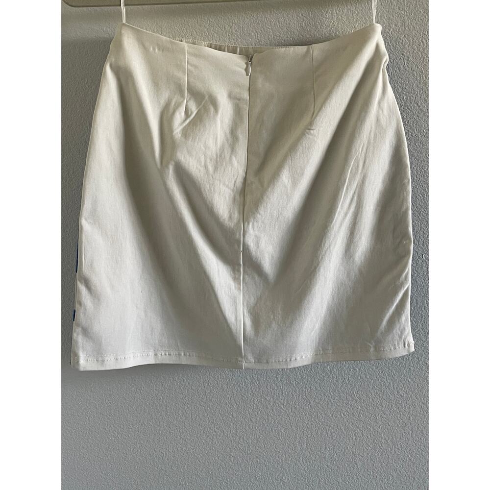 J.Marie Blue White Embroidered Mini Skirt Boho Coastal XS - Picture 5 of 6